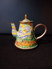 Vintage miniature hand painted enamel teapot Kelvin Chen collection picture