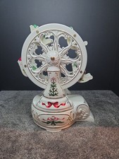 2001 Avon Vintage Porcelain Holiday Classic Wind Up Musical Ferris Wheel picture