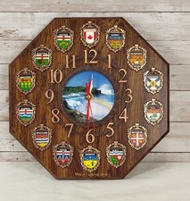 See Video Vintage Canada Wall Clock Canadian Providences Red Hands New Mechanism picture