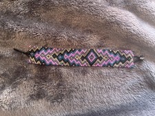 Vintage Hand Made Navajo Style Seed Glass Bead Bracelet  Native American Rare picture