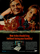 1969 3M Bookshelf Game Feudal Be Medieval King Battle to Death VINTAGE PRINT AD picture