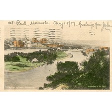 Postcard Antique Hand Tinted Panoramic View of St. Paul, MN. A3 picture
