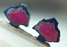 Polished blue colour tourmaline pair jewelery size slices - 19  Carats picture