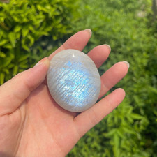 Natural Rainbow Moonstone Crystal Palm Stone Tumbled Stone Home Decor Gift picture