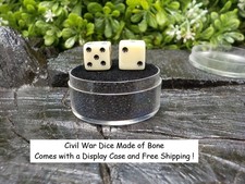 Old Rare Vintage Antique Civil War Relic Bone Dice Extremely Rare with Free Case picture