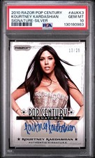 2010 Razor Pop Century Kourtney Kardashian Auto Signature Silver #13/25 PSA 10 picture