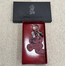 Coach x Disney Minnie Mouse Bag Charm Keychain Key Ring with Box NWT picture
