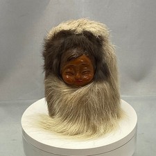 Vintage Naber Dolls Alaska Handmade Sleeping INUIT Baby Eskimo 6” Natural Furs picture