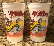 McDonalds Who Framed Roger Rabbit 1988 Set of 2 Plastic Cups picture