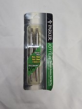 2 Pk Vintage NIB 1996 Parker Jotter Ballpoint Pen Black Stainless Black Medium picture