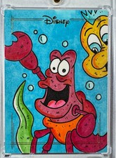 2025 Topps Chrome Disney Sebastian Flounder Steve Crockett Gold Sketch 1/1 picture