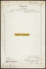 Photo:E S Wells Rough on Preparations Trade Mark 1884 Proprietary Remedies picture