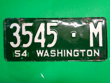 1954-1957 Fair vintage  Washington State License Plate  Single ( # 3545-M ) picture