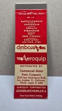 Vintage Matchbook Cover Aeroquip Jackson Michigan Los Angeles Parts Co Blue Red picture