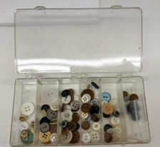 Vintage Buttons Lot Of Approx 75  Various Sizes Shapes Colors Types Usable picture