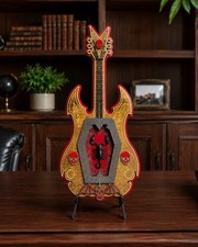 Gothic Scorpion Guitar Display Stand Layered Wood Decor 12 x 24 Inches picture