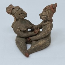 OLD MESOAMERICAN AZTEC EROTIC KAMASUTRA COUPLE CLAY TERRACOTTA POTTERY FIGURINE picture