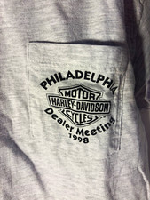 Vintage 1998 Gray Harley Davidson Hanes Beefy T Dealer T-Shirt Large Philly picture
