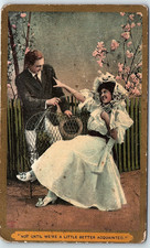 Vintage Postcard 1910 Not Until We're Better Acquainted Romance Comic Card picture