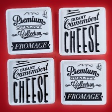 Ciroa Salle Des Fromages Cheese Plates Two Different Sizes Set Of 4 NOV25 picture
