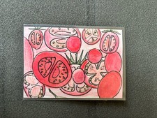 ACEO Original Art Abstract Tomatoes by Karla Rodriguez picture