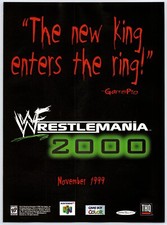 Vintage Print Ad 1999 WWF Wrestlemania 2000 N64 Y2K Original Promo Poster Art picture
