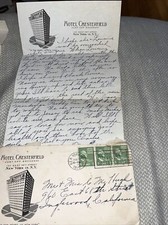 Antique 1950 Letter Hotel Chesterfield Off Broadway New York City NY NYC W 149th picture
