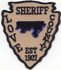 LOVE COUNTY OKLAHOMA Indian Arrowhead SHERIFF POLICE PATCH picture