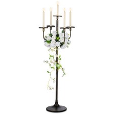 Sziqiqi Black Floor Candelabra Centerpiece 5-Arm 48Inch Tall Candle Holders For picture