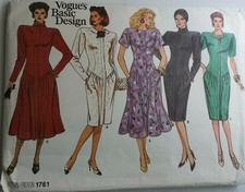 Vogue Misses’Dress Size 8- 12 #1761 Uncut picture