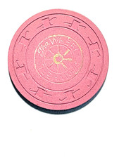 -VINTAGE NEVADA-**THE WHEEL**$0.25 Chip -Henderson Nevada-1961. (WEAK HOT STAMP) picture