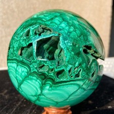 3.5lb Natural Malachite Crystal hand Carved sphere Healing Gem specimen ball picture