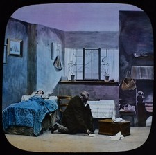 ANTIQUE Magic Lantern Slide ALONE IN LONDON NO4 C1890 PHOTO VICTORIAN STORY picture