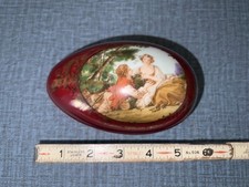 Vintage Limoges Porcelain Egg-Shaped Trinket Box - Made in France. 1970s.  picture