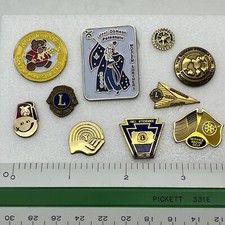 Mixed Pin Lot Of 10 Shriners Lions Club Rotary Club United Way VTG picture