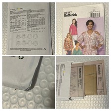 Butterick B6457 Misses Pullover Tops Cold Shoulder Sleeve Pattern Sz 14–22 UNCUT picture