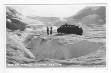 Vtg Postcard RPPC Snowmobile Columbia Icefields Alberta Canada Glacier Snow picture