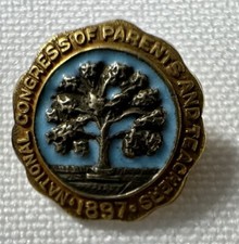 vintage National Congress of Parents and Teachers PTA School Lapel Hat Pin picture