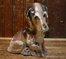 BASSET HOUND CHALKWARE VINTAGE 1940s CARNIVAL PRIZE FIGURE 6