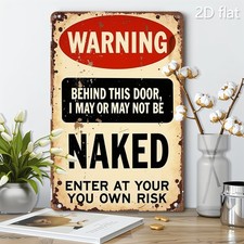 Vintage Humorous Warning Wall Art Tin Sign Metal Plaque 8x12 picture