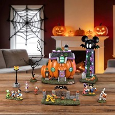 10-Piece Disney Halloween Village Set Animated Collectible Display Decoration picture