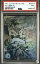 1993 SKYBOX DC COSMIC TEAMS HOLOGRAMS #DCH15 SUPERMAN PSA 9 NONE HIGHER 🔥 picture