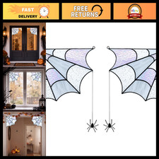 1 Pair Halloween Stained Glass Window Door Corner Panel, 6.7 in picture