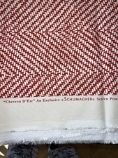 SCHUMACHER Chevron De Ete INDOOR OUTDOOR Fabric Red & White 48 By 59 Inches picture