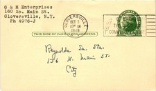 1949 Wynn's Friction Proofing Oil Advertising Postal Card Gloversville NY picture