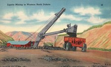Vintage Postcard 1930's View of Lignite Mining in Western North Dakota N. D. picture