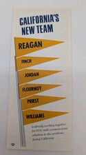 Vtg 1966 Ronald Reagan for Governor California's New Team Flyer Pamphlet 1960s picture