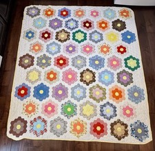Vintage Grandmother’s Flower Garden Quilt picture