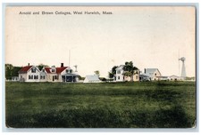 c1950's Arnold Brown Cottages Wind Turbine Field West Harwich MA Postcard picture