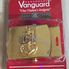 Factory Sealed Vanguard USN U.S. Navy Gold Tone Belt Buckle Militaria Original picture